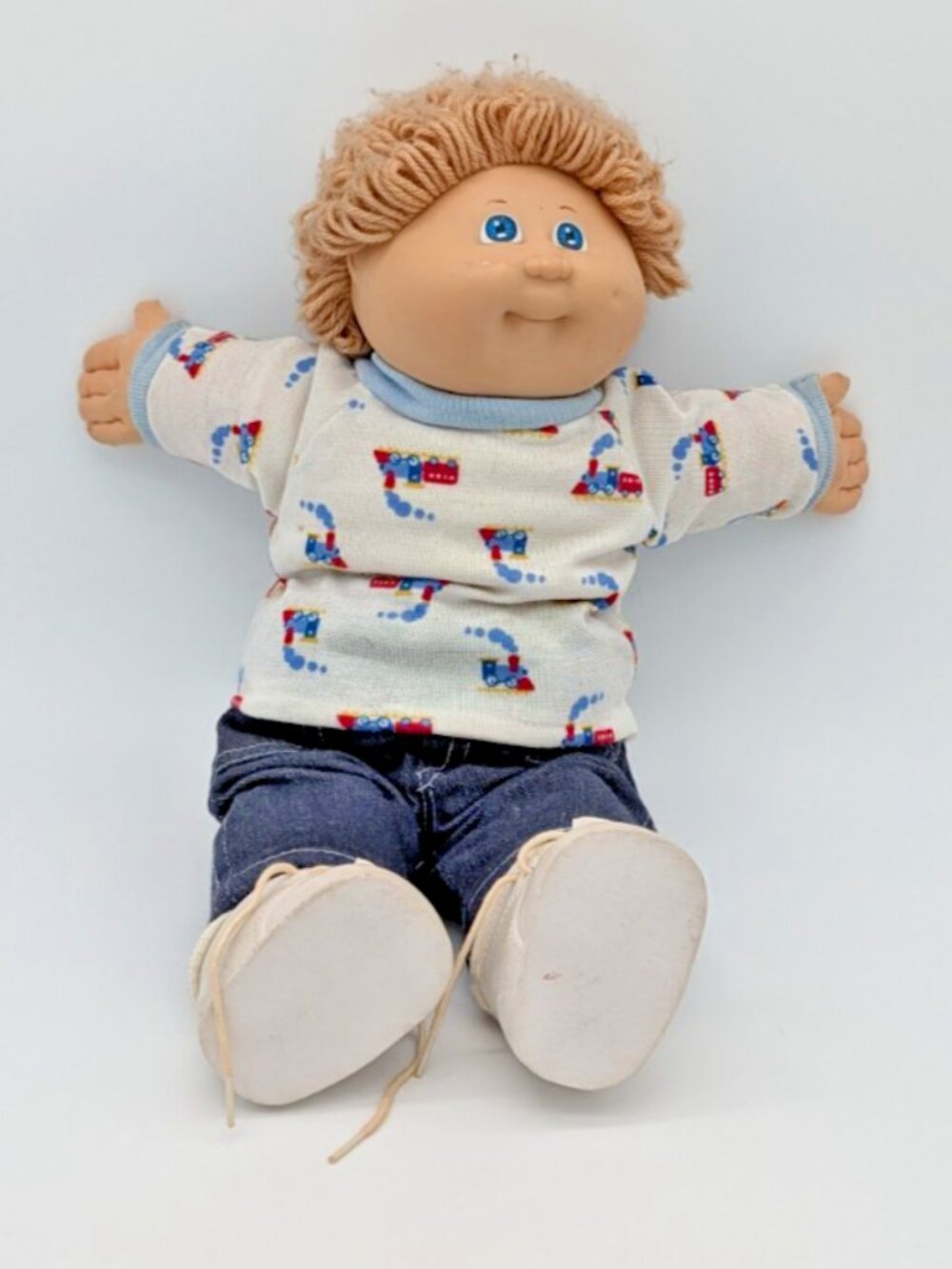 Vintage 1983 Cabbage Patch Doll light brown short hair Blue Eyes Xavier  #3 head